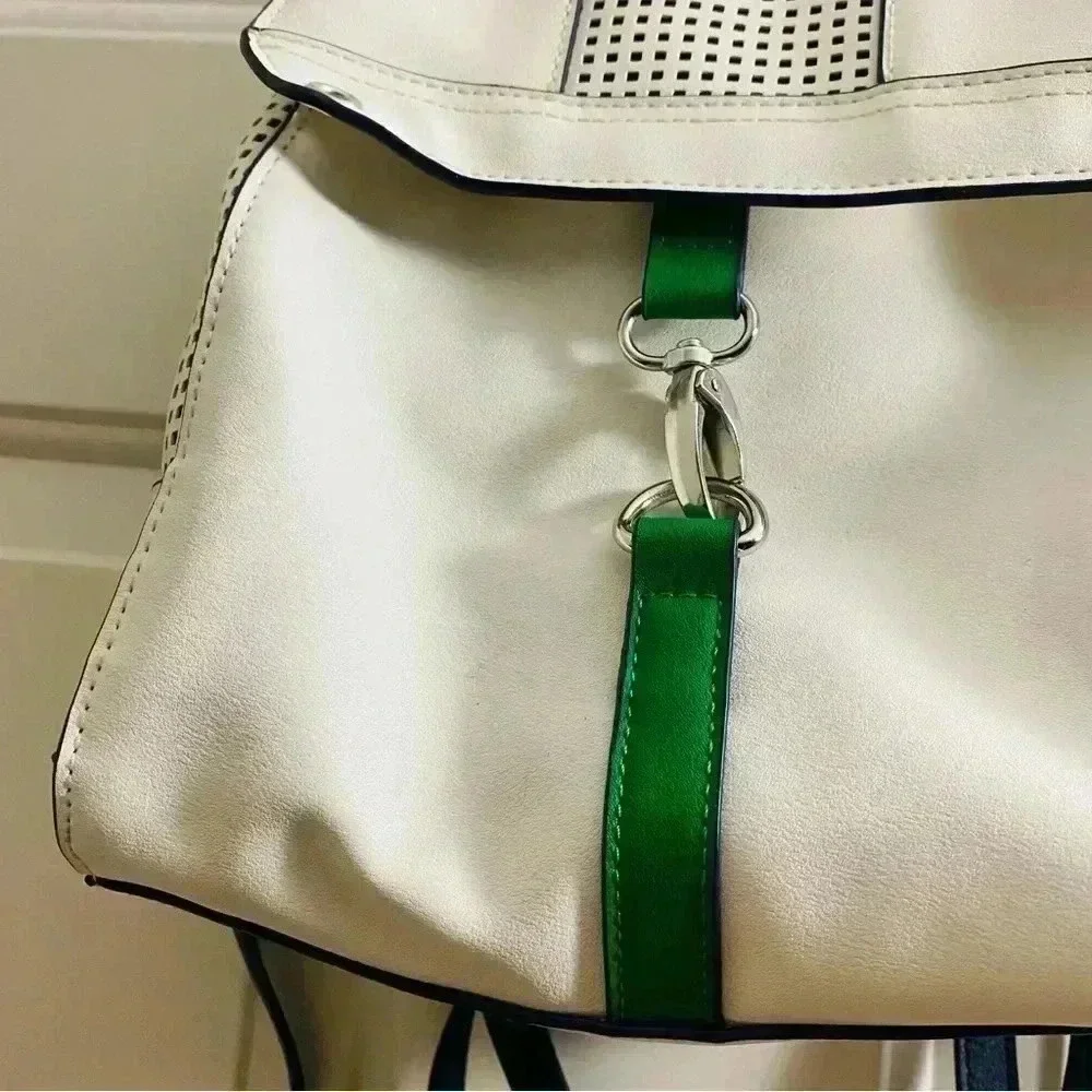 Danielle Nicole ~ mini bagpack ~ white and green~good condition‎ - Picture 2 of 6